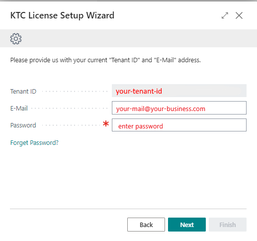 Image : repeated setup of the KTC License Management App