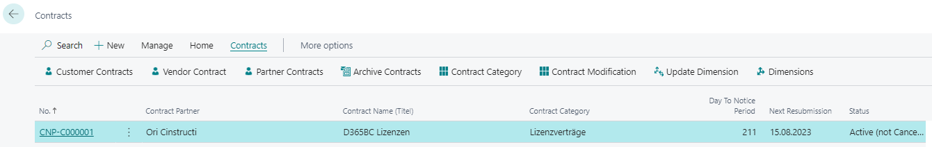 Image :the "Contracts" tab in the overview